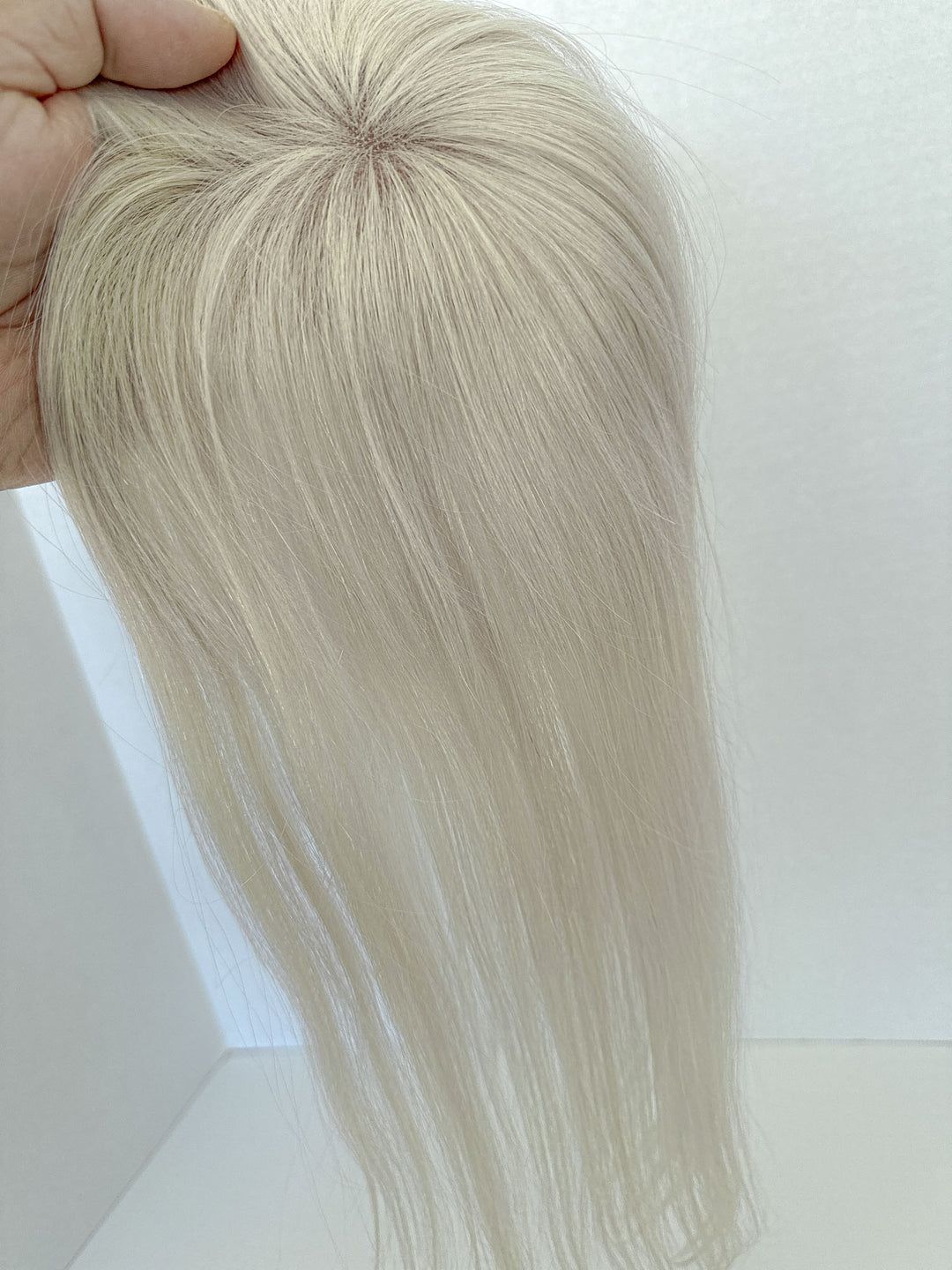 Human Hair Toppers for Womens White Blonde