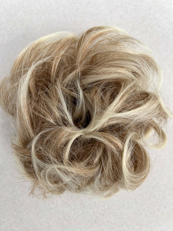 Messy Bun Hairpiece Grey Blonde Hair
