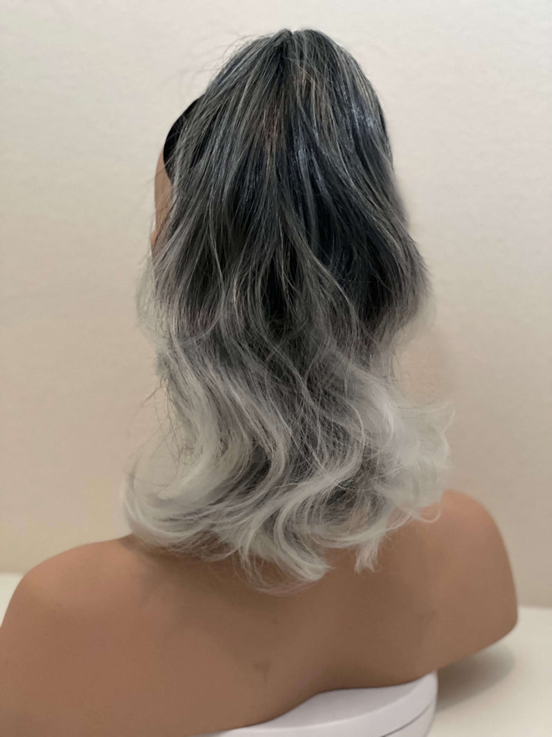 Salt and Pepper Ponytail Extension Silver Grey Hair