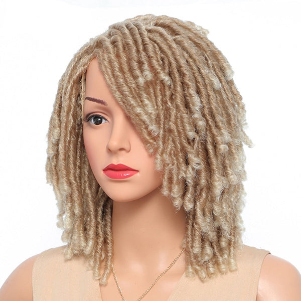 Blonde Dreadlocks Wig for Women African Faux Locs Crochet Twist Hair