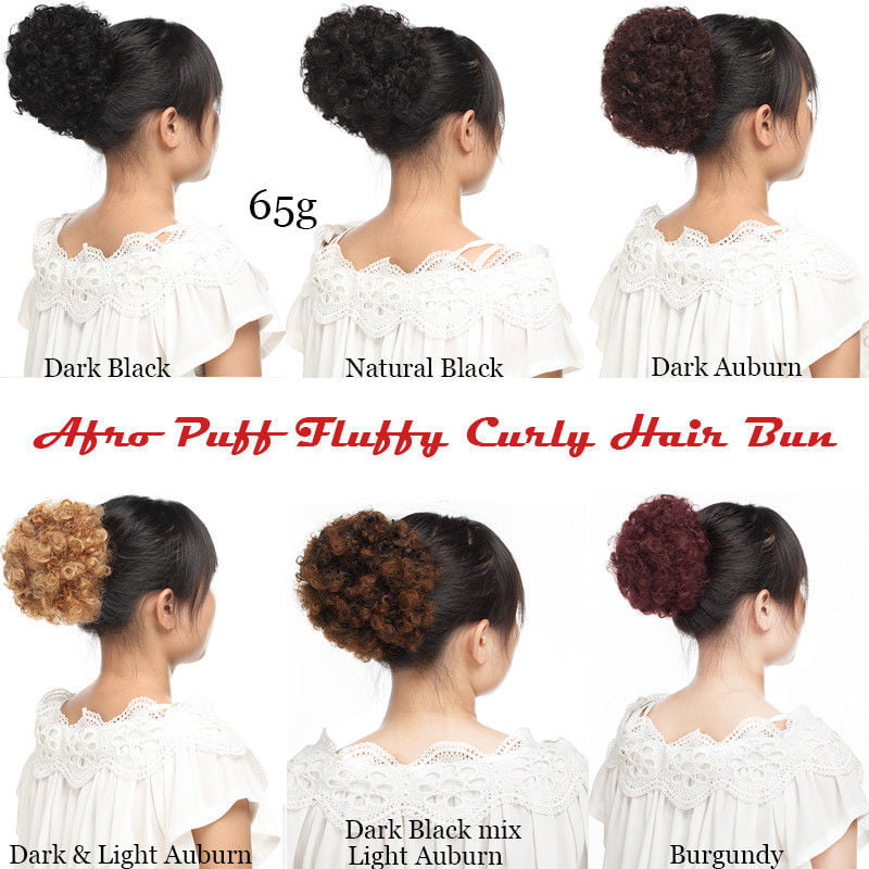 afro puff fluffy curly hair bun