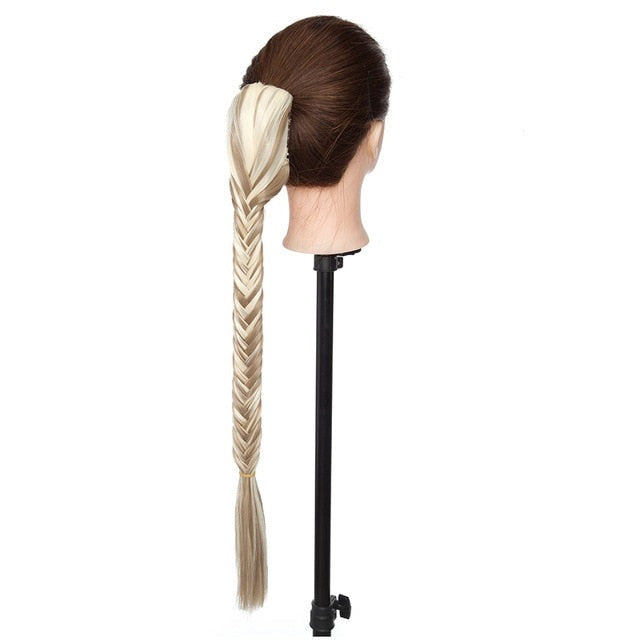 Claw Clip Fishtail Braid Ponytail Hair Extension Long  Hair 21"