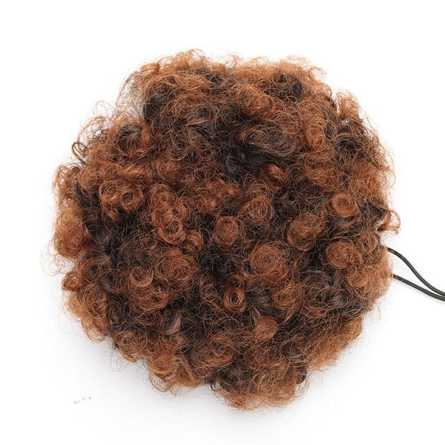 Curly Hair Puff Drawstring kinky puff wig piece Afro puff chignon