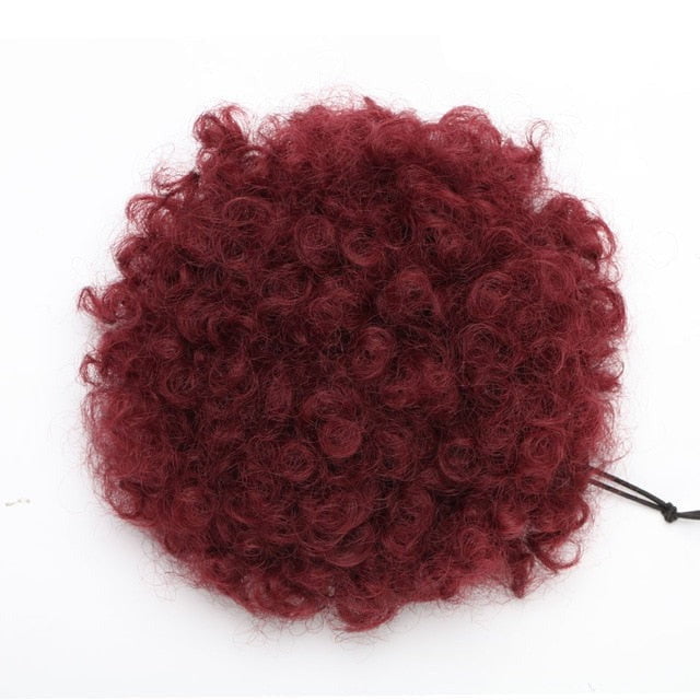 Curly Hair Puff Drawstring kinky puff wig piece Afro puff chignon