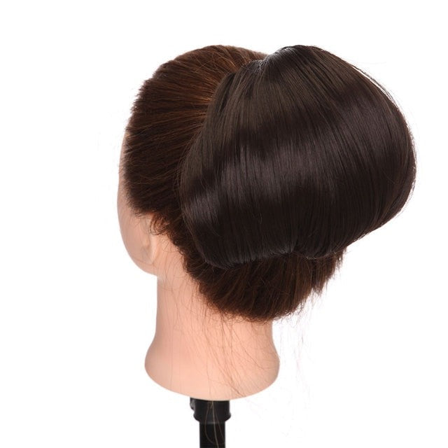 Straight Scrunchies Hair Bun Hepburn Style Updo Drawstring Ponytail Hair Extension