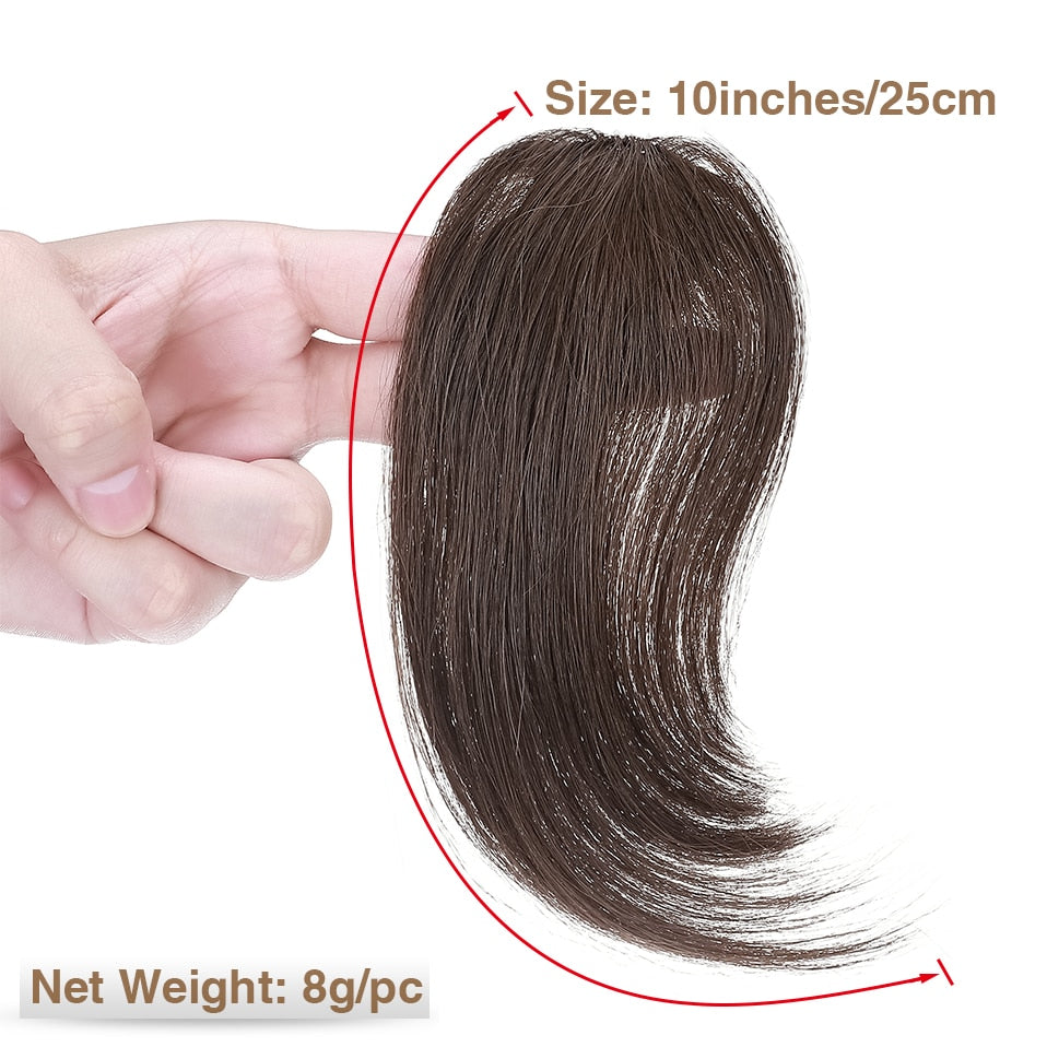Clip In Bangs Real Human Hair, 2 Pieces Of Invisible Real Hair Divided Bangs,Natural Hair Bangs Fringe Bangs