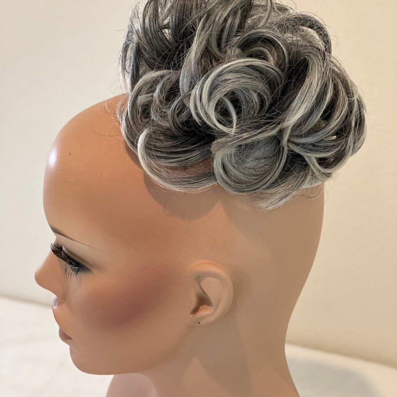 Salt and Pepper Hair Buns | Mixed Gray Hairpieces